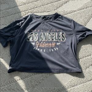 Navy Los Angeles Graphic Tee Cropped